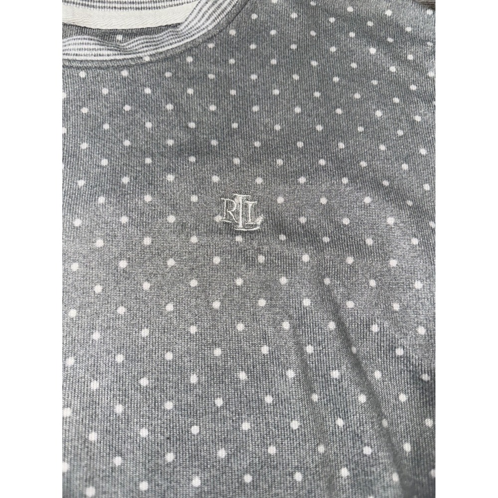 Lauren Ralph Lauren Small Polka Dot 2 Piece Pajama Set Gray - Picture 3 of 9